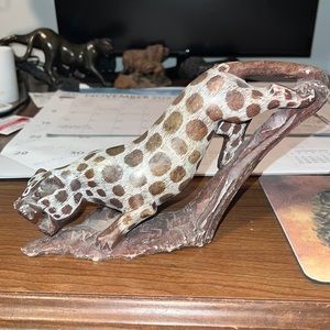 Beautiful Handcrafted in Zimbabwe Africa. Leopard on a limb
